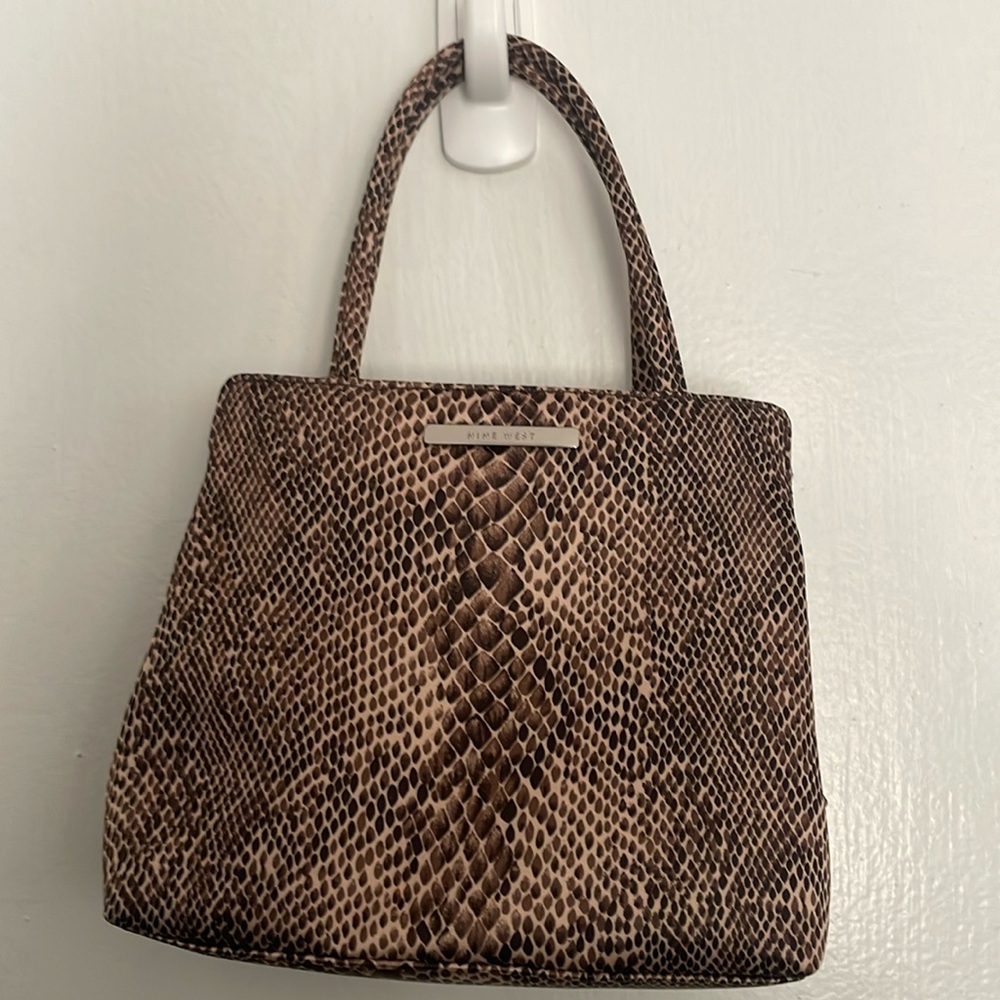 Mini Nine West snake print wrist purse
